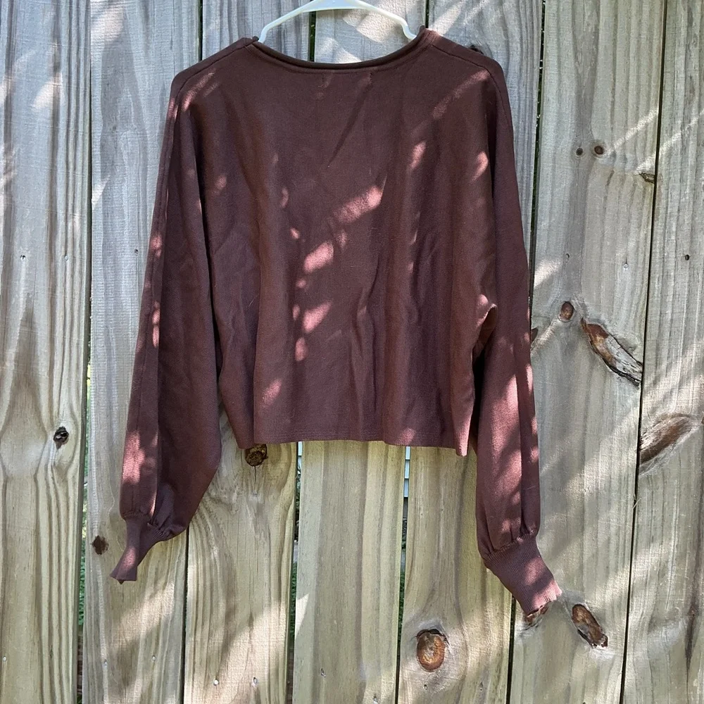 Zesica Brown Long Sleeve Women's Top